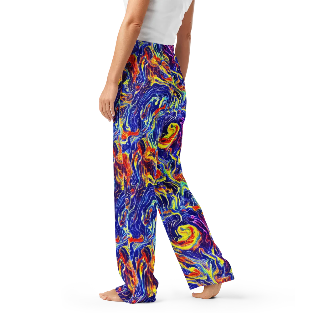 Firework Ocean on Women's Pajama Pants — Left