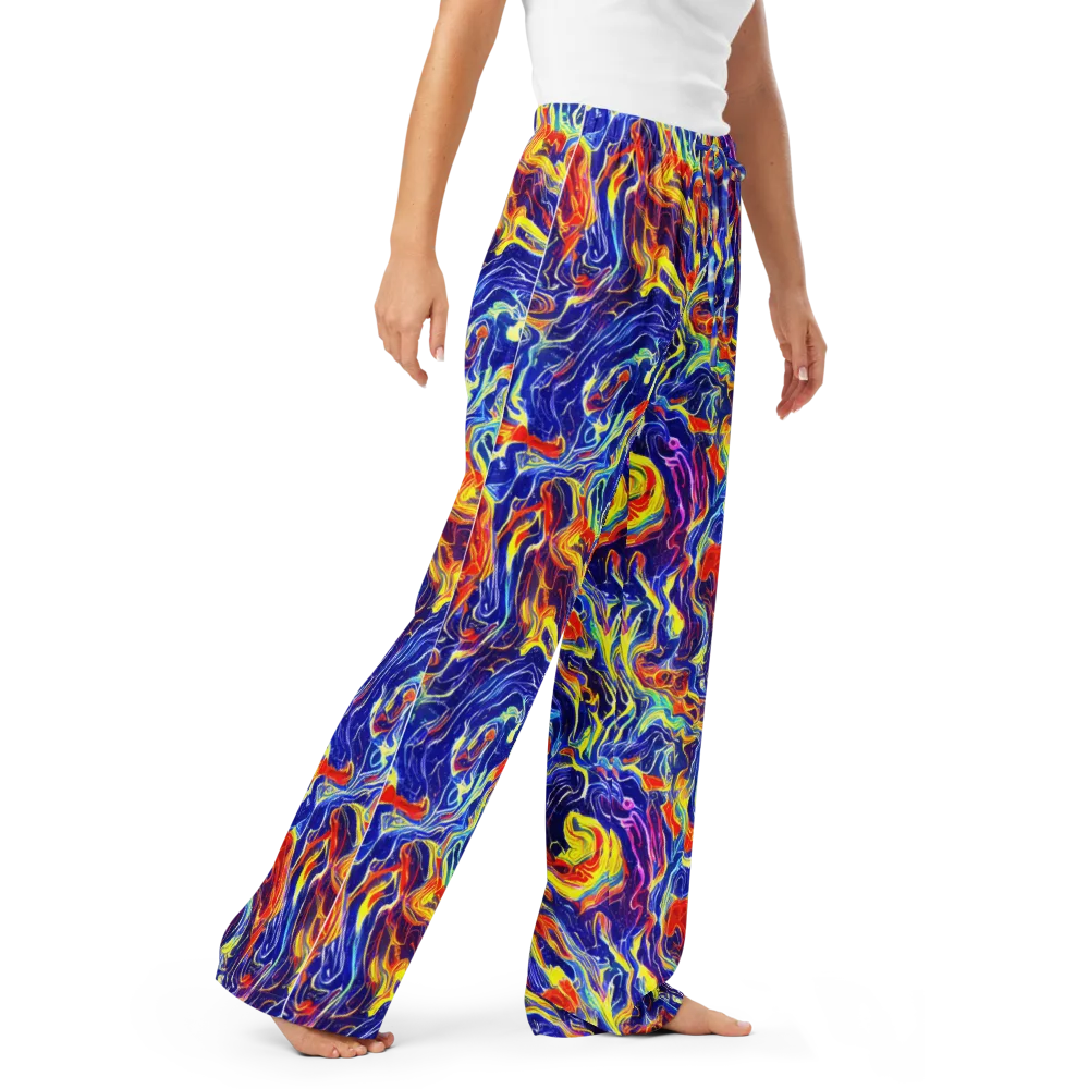 Firework Ocean on Women's Pajama Pants — Right Front