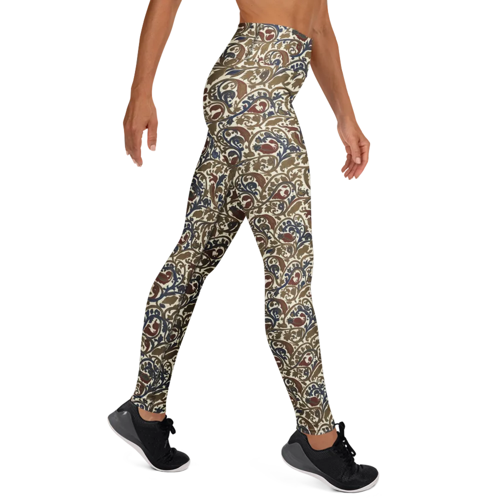 Brocade Menagerie on Yoga Leggings — Right