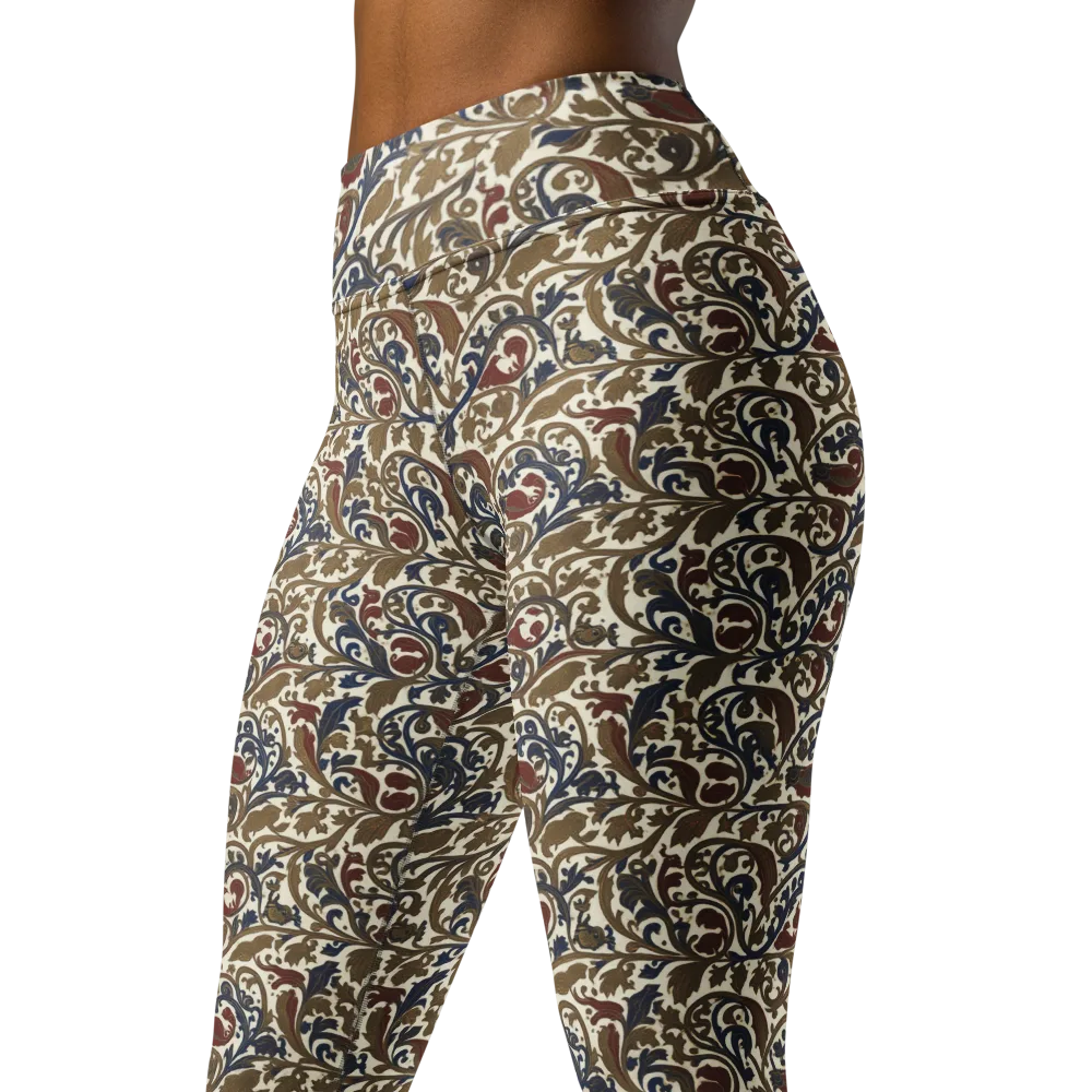 Brocade Menagerie on Yoga Leggings — Left Front