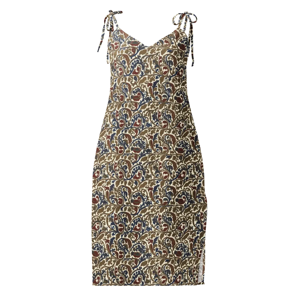 Brocade Menagerie on Slip Dress — Front