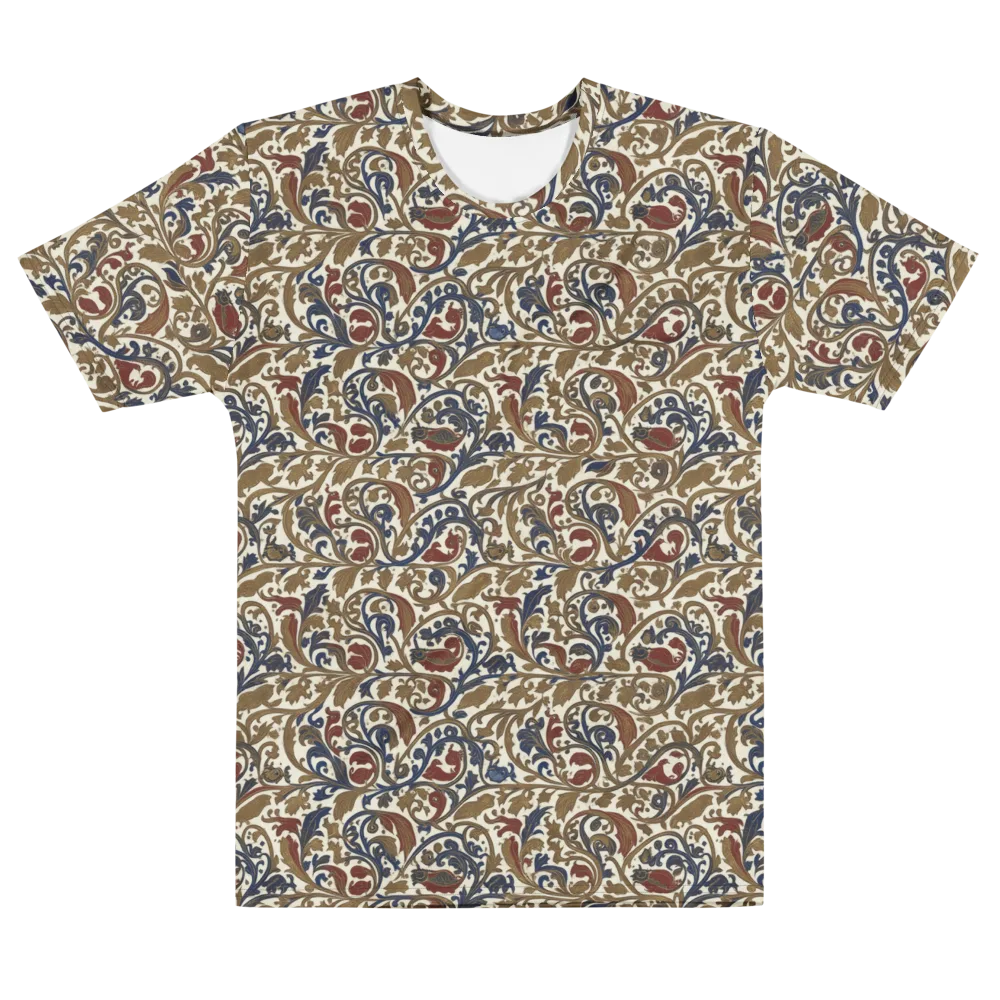 Brocade Menagerie on Men's Cotton Crew Neck T-Shirt — Front