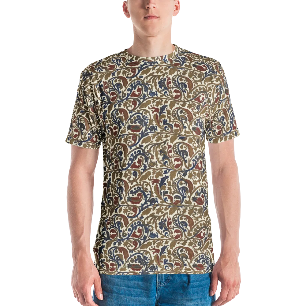 Brocade Menagerie on Men's Crew Neck T-Shirt — Front