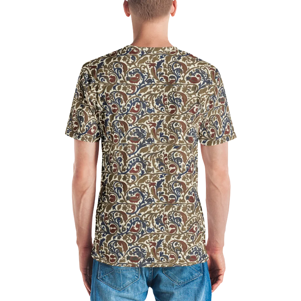 Brocade Menagerie on Men's Crew Neck T-Shirt — Back