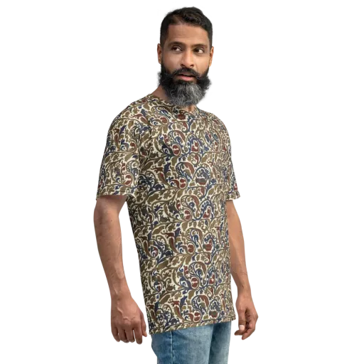 Brocade Menagerie on a Men's Crew Neck T-Shirt