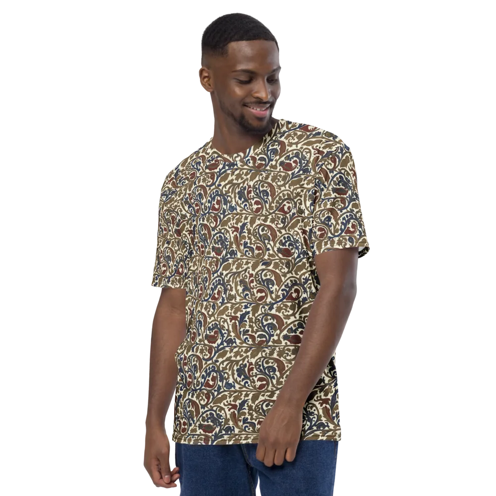 Brocade Menagerie on Men's Crew Neck T-Shirt — Left