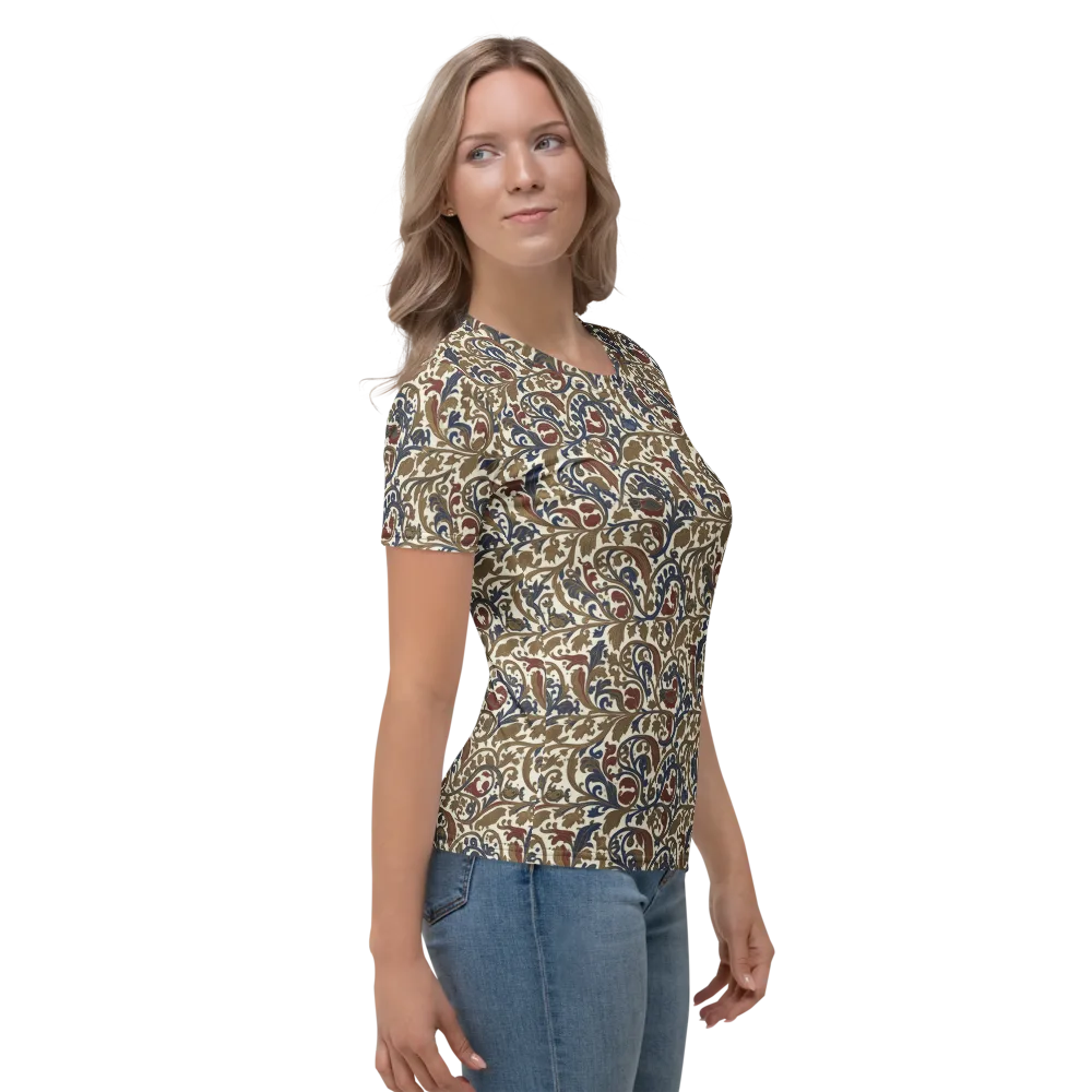 Brocade Menagerie on Women's Crew Neck T-Shirt — Right