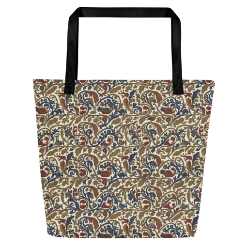 Brocade Menagerie on a Large Tote Bag W/ Pocket