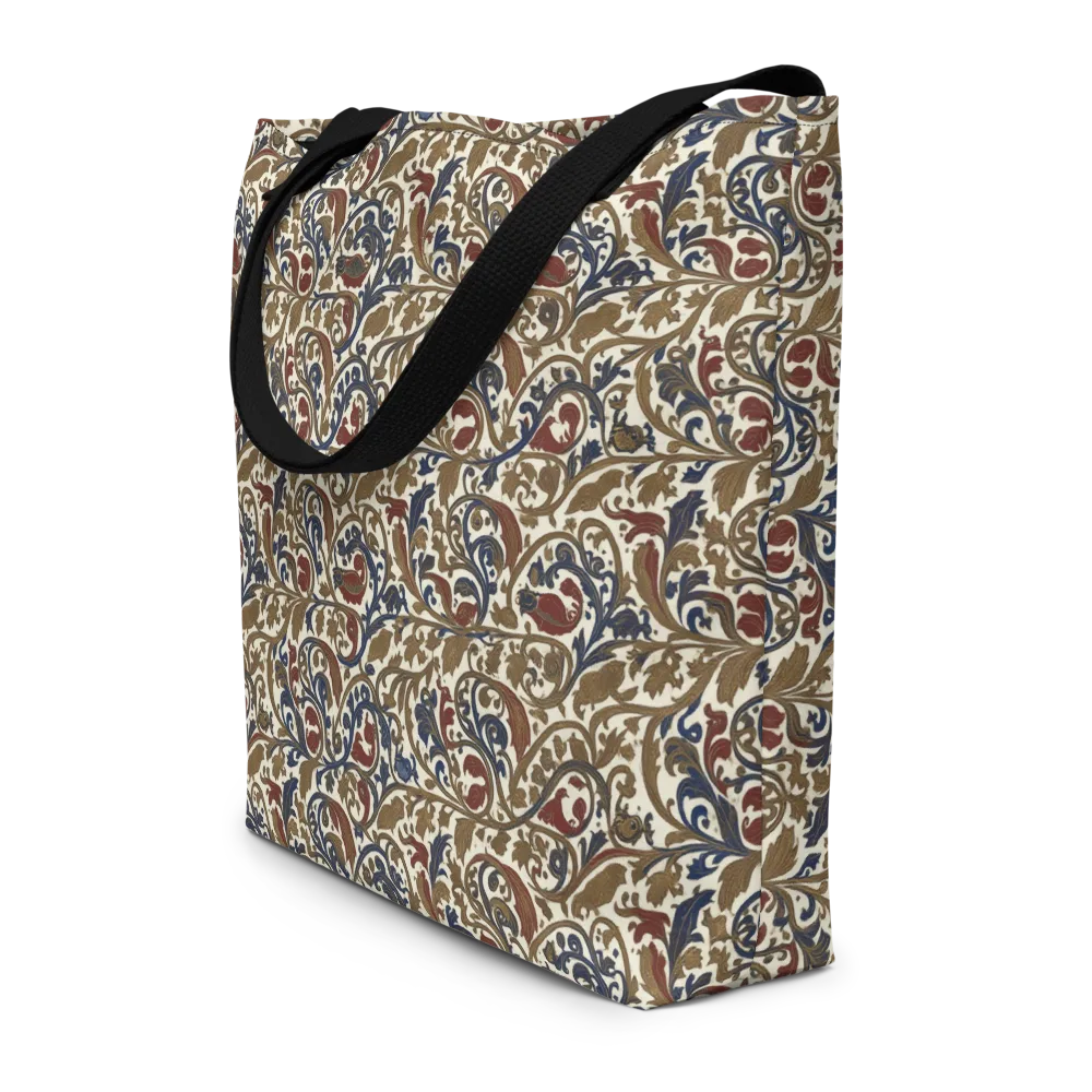 Brocade Menagerie on Large Tote Bag W/ Pocket — Front