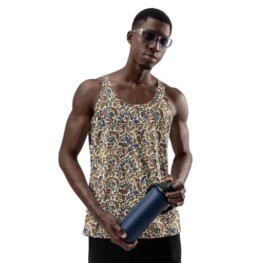 Brocade Menagerie on a Men's Tank Top