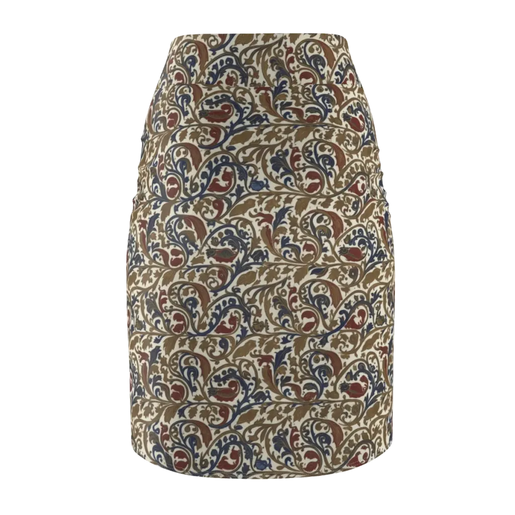 Brocade Menagerie on Pencil Skirt — Back