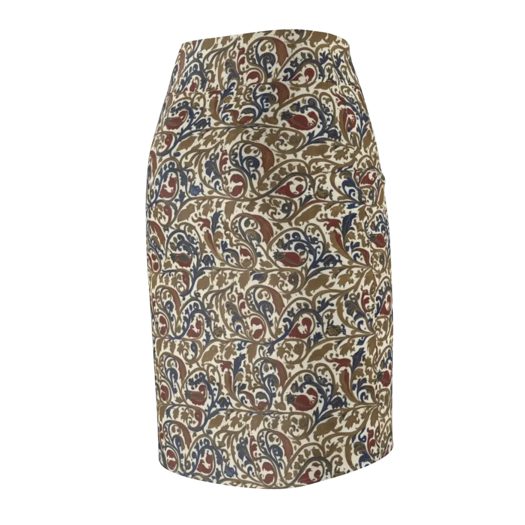 Brocade Menagerie on Pencil Skirt — Back Side