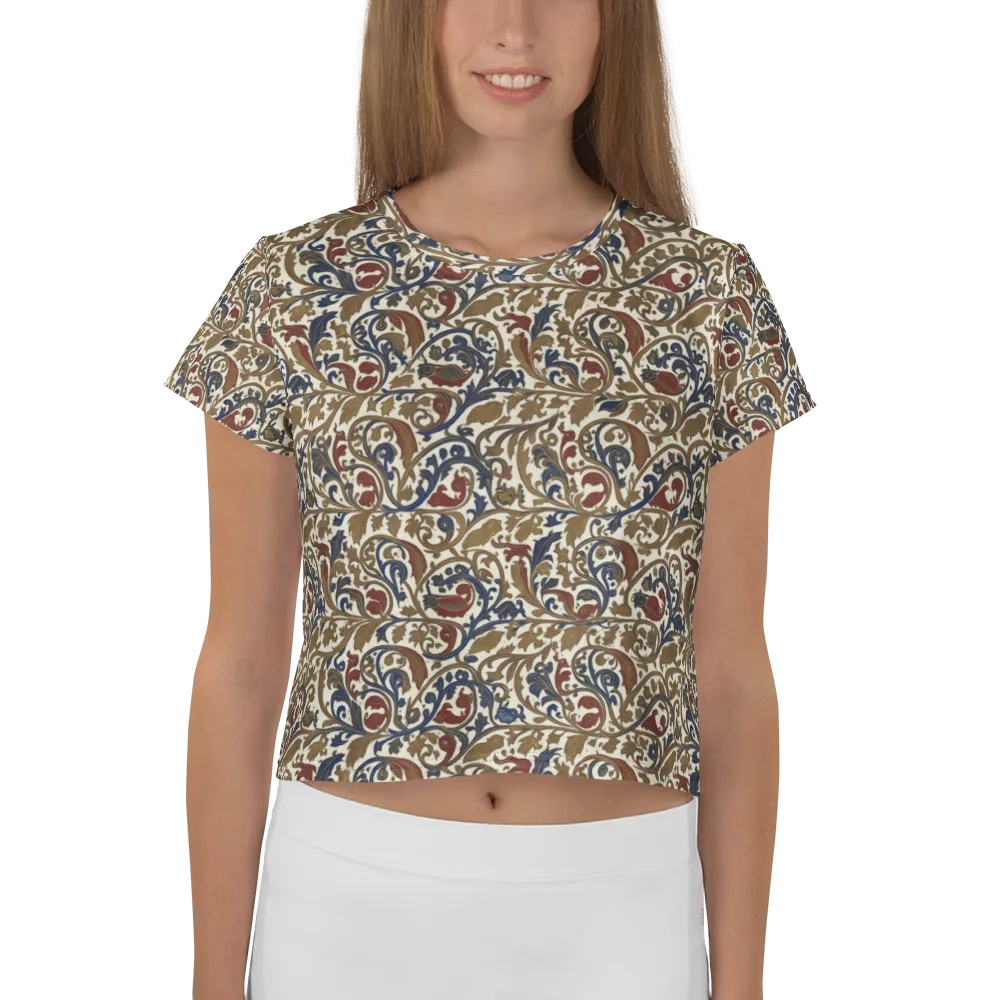 Brocade Menagerie on Crop Tee — Front
