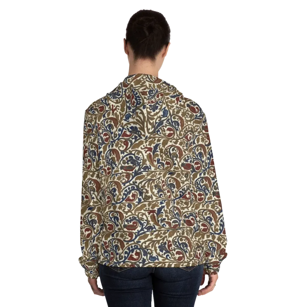 Brocade Menagerie on Women's Full-Zip Hoodie — Back On Person