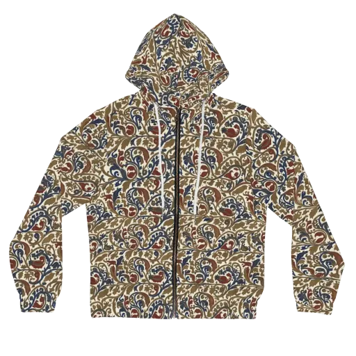 Brocade Menagerie on a Women's Full-Zip Hoodie