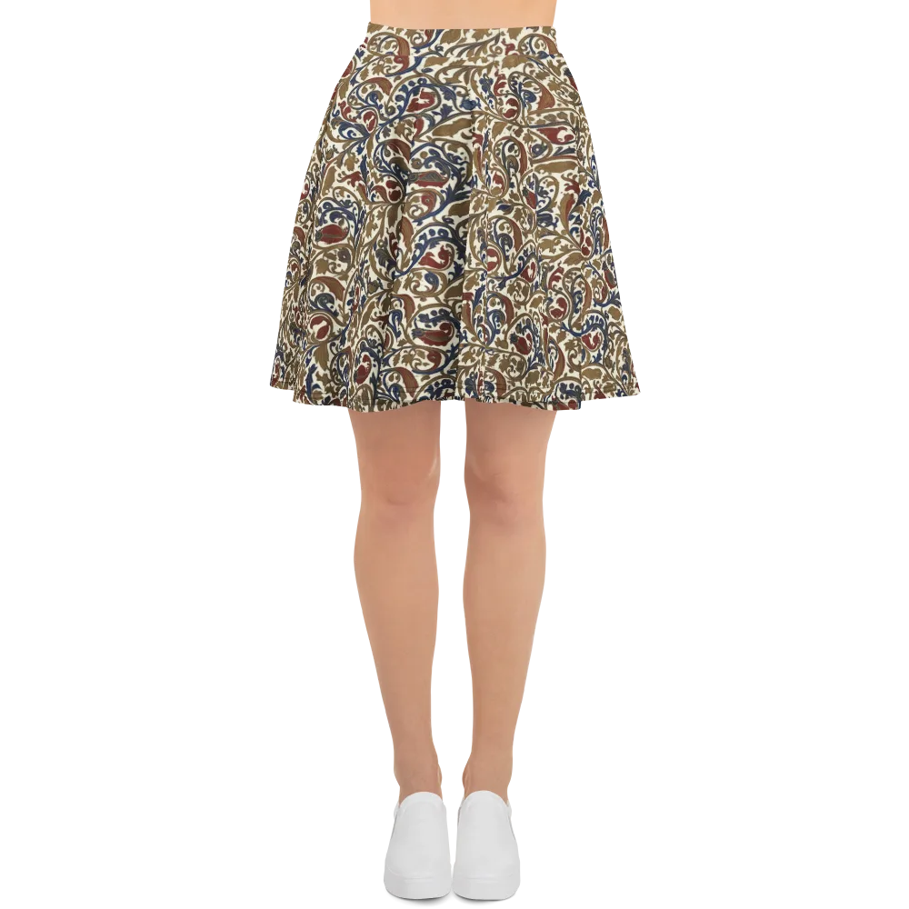 Brocade Menagerie on Skater Skirt — Front