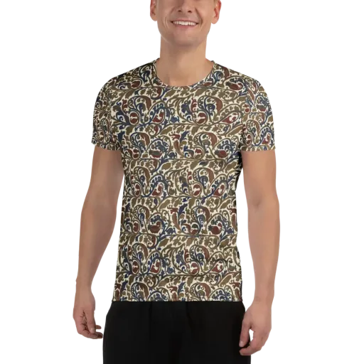Brocade Menagerie on a Men's Athletic T-Shirt