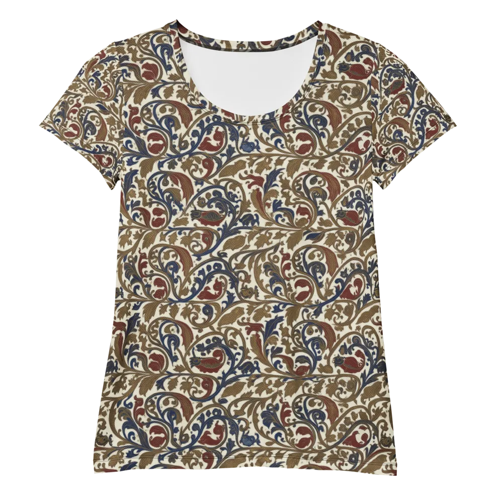 Brocade Menagerie on Women's Athletic T-Shirt — Front