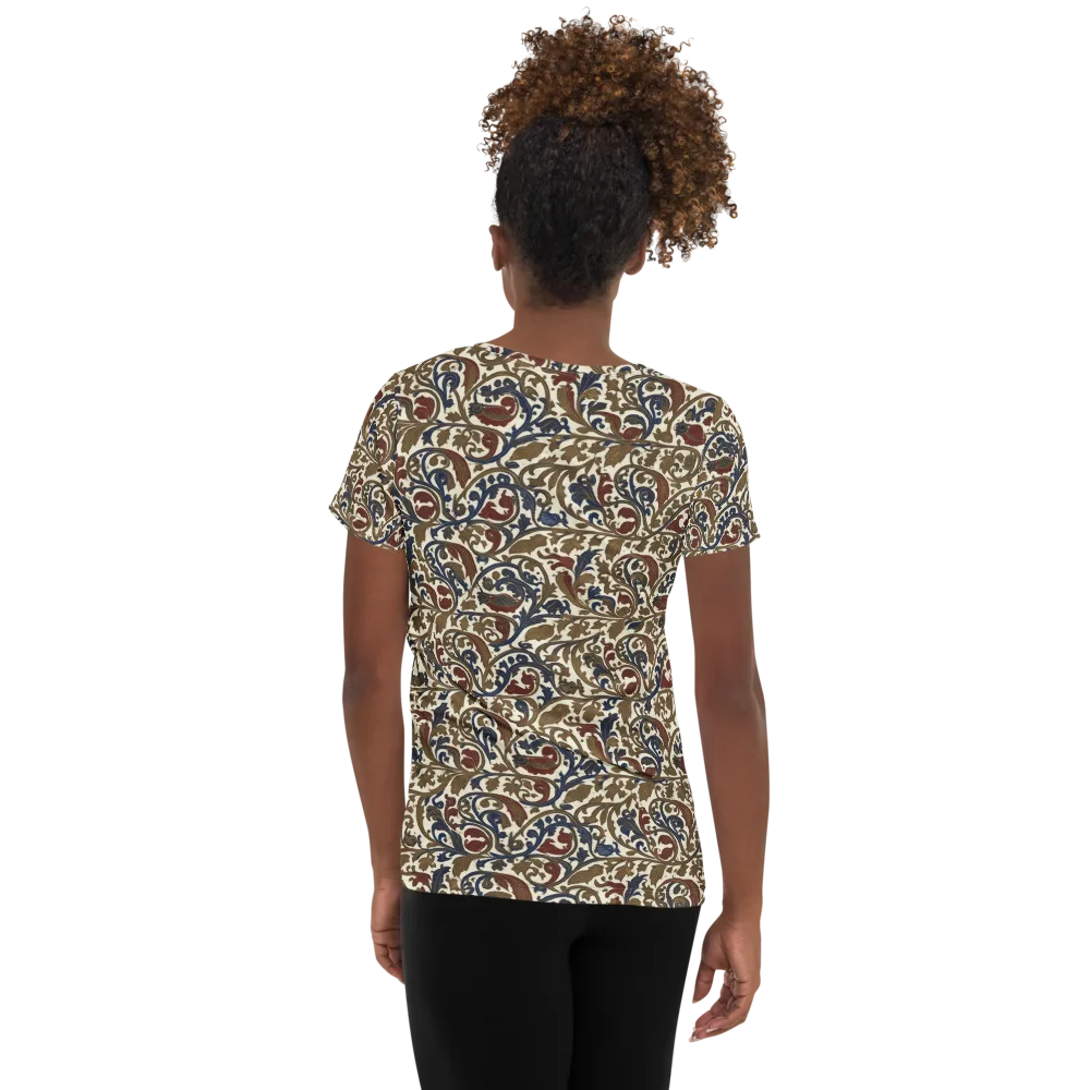 Brocade Menagerie on Women's Athletic T-Shirt — Back