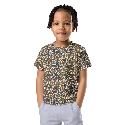 Brocade Menagerie on a Kids Crew Neck T-Shirt