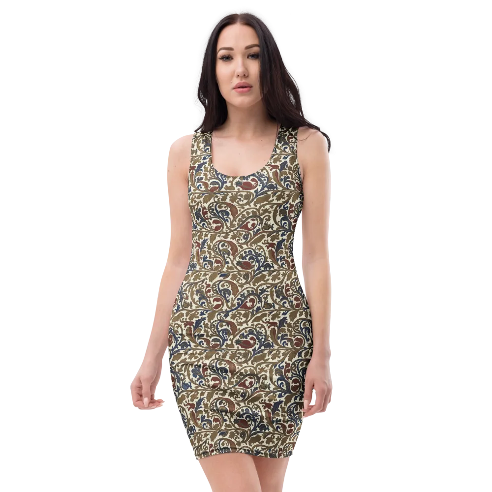 Brocade Menagerie on Bodycon Dress — Front