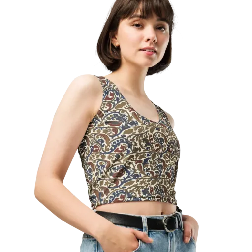 Brocade Menagerie on a Crop Top