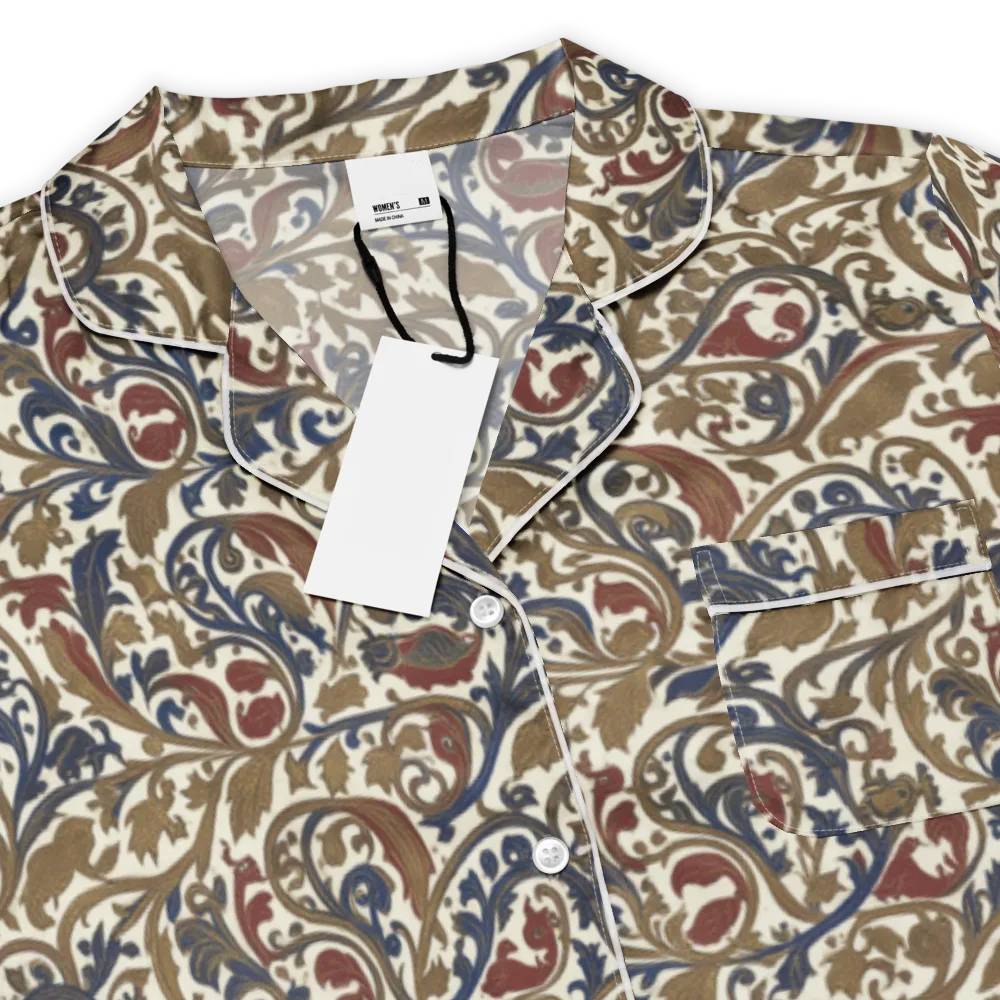 Brocade Menagerie on Women's Short Sleeve Pajama Top — Product details