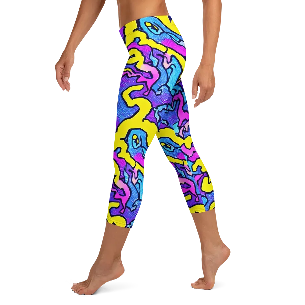 Kaleido Pulse on Capri Leggings — Left
