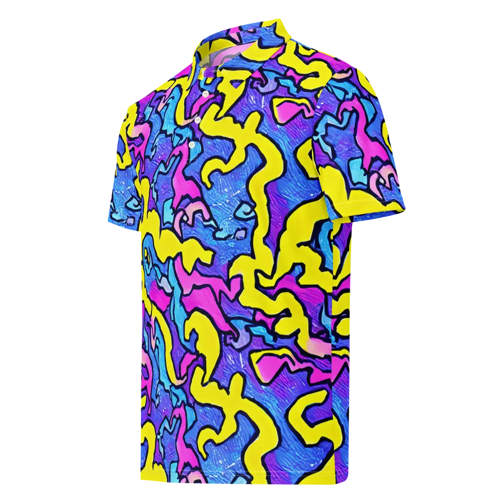 Kaleido Pulse on Men's Slim Fit Polo Shirt — Left Front