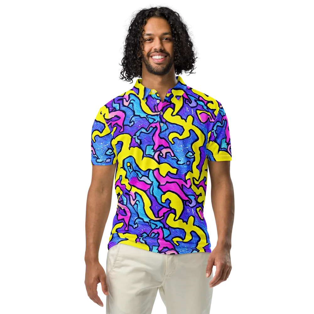 Kaleido Pulse on Men's Slim Fit Polo Shirt — Front