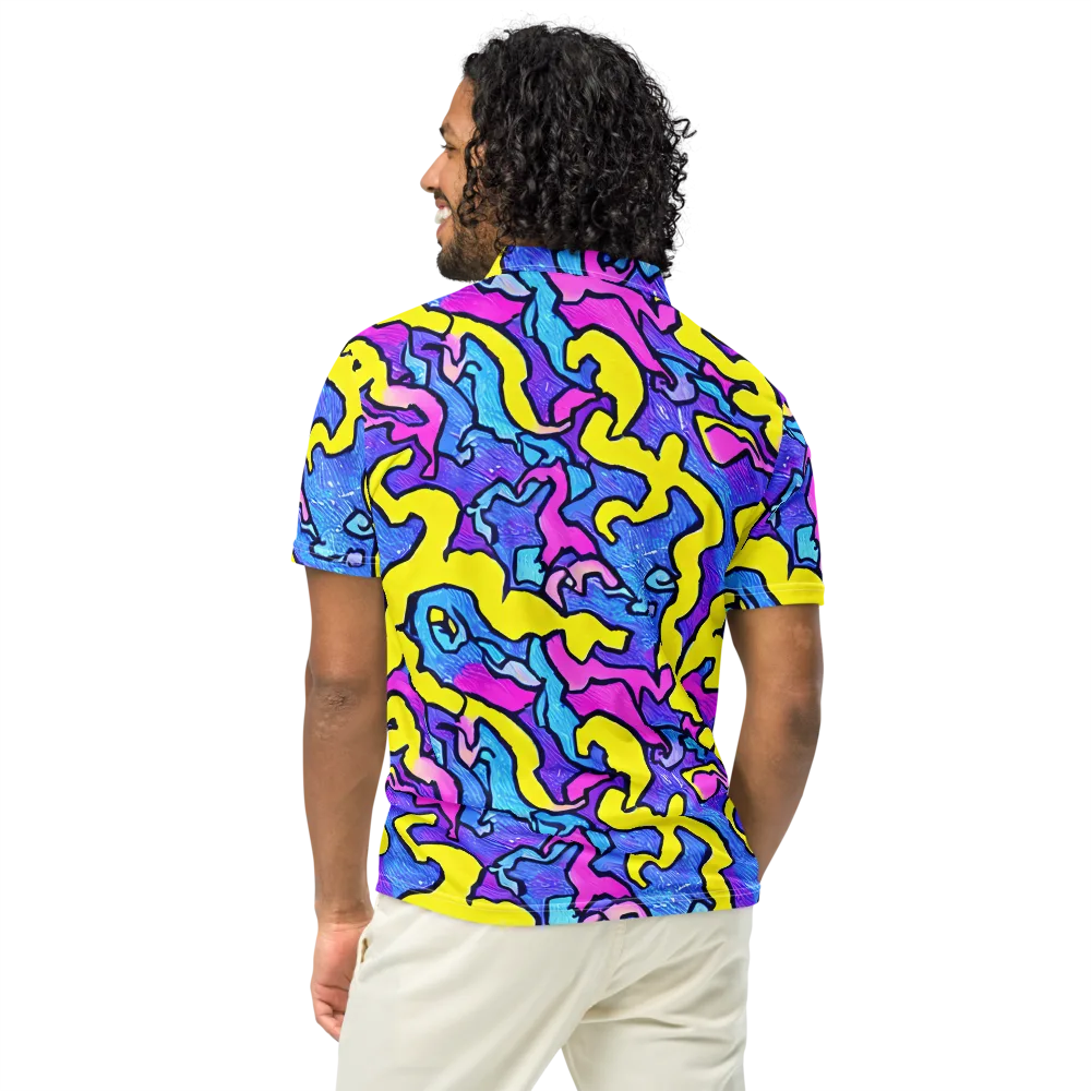 Kaleido Pulse on Men's Slim Fit Polo Shirt — Back