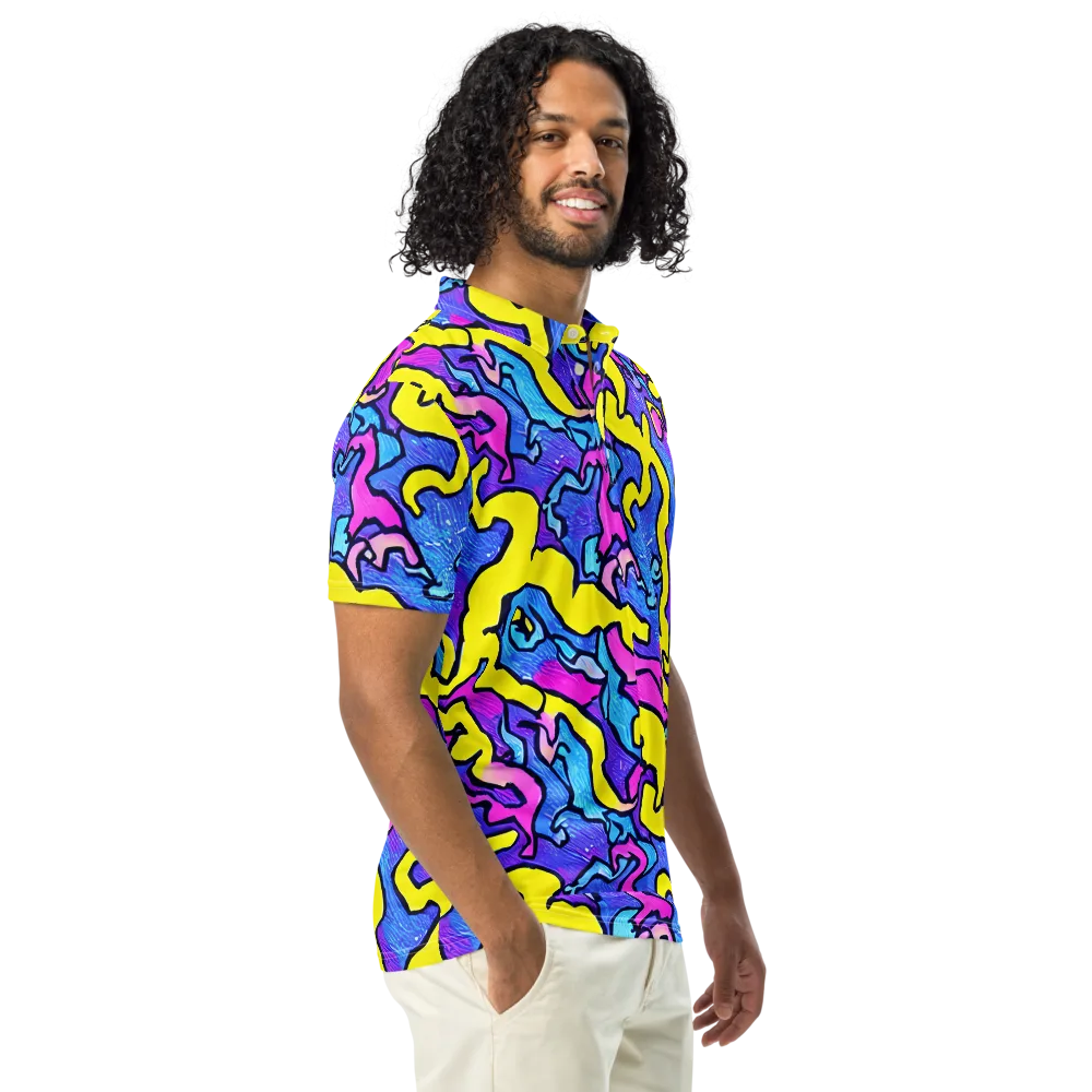 Kaleido Pulse on Men's Slim Fit Polo Shirt — Right Front