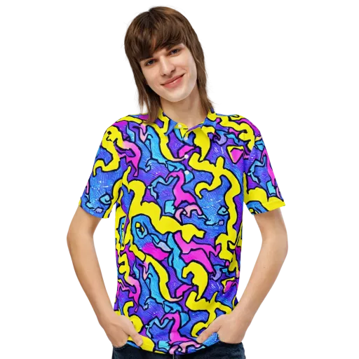 Kaleido Pulse on a Men's Slim Fit Polo Shirt
