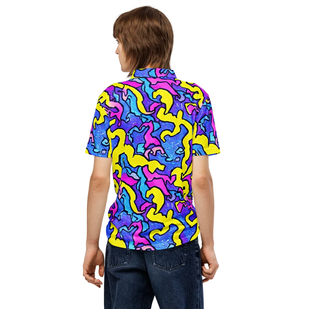 Kaleido Pulse on Men's Slim Fit Polo Shirt — Back