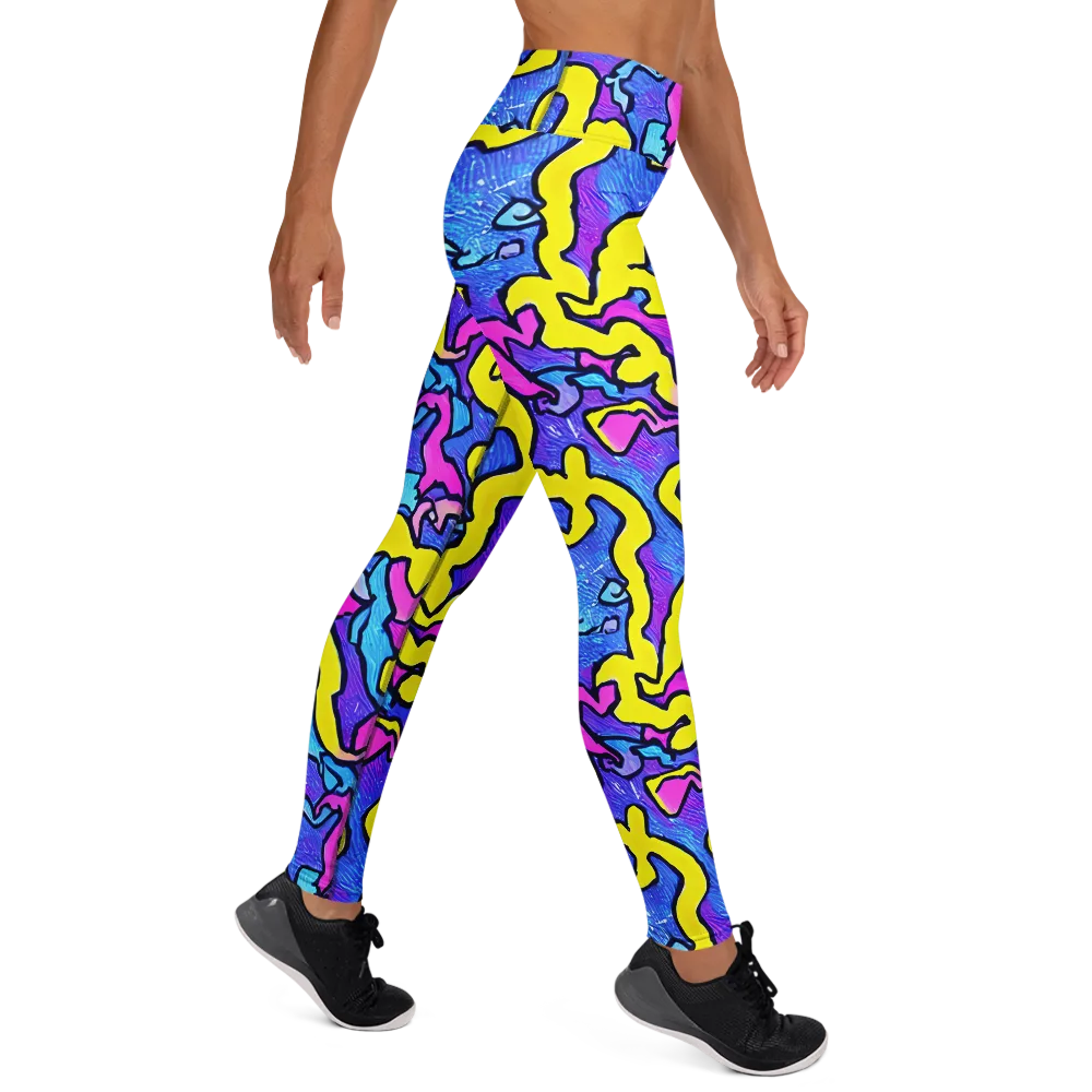 Kaleido Pulse on Yoga Leggings — Right