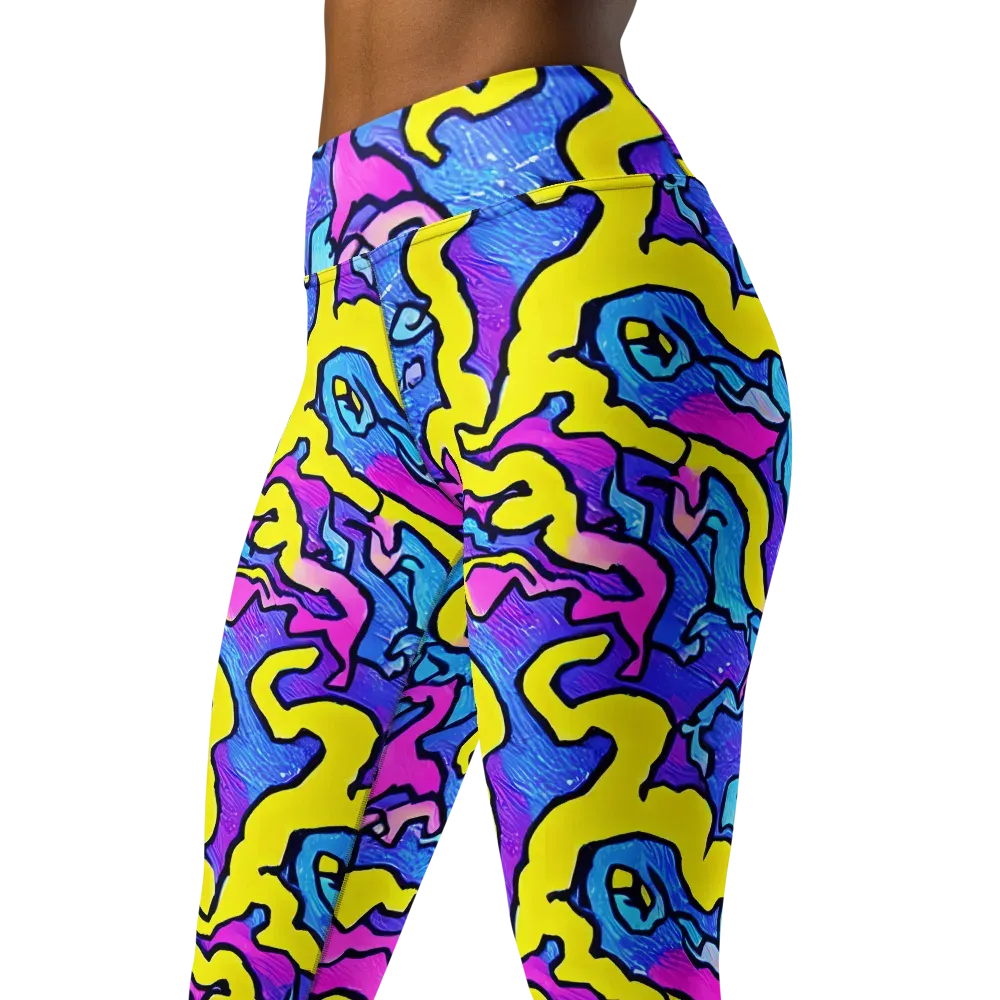 Kaleido Pulse on Yoga Leggings — Left Front