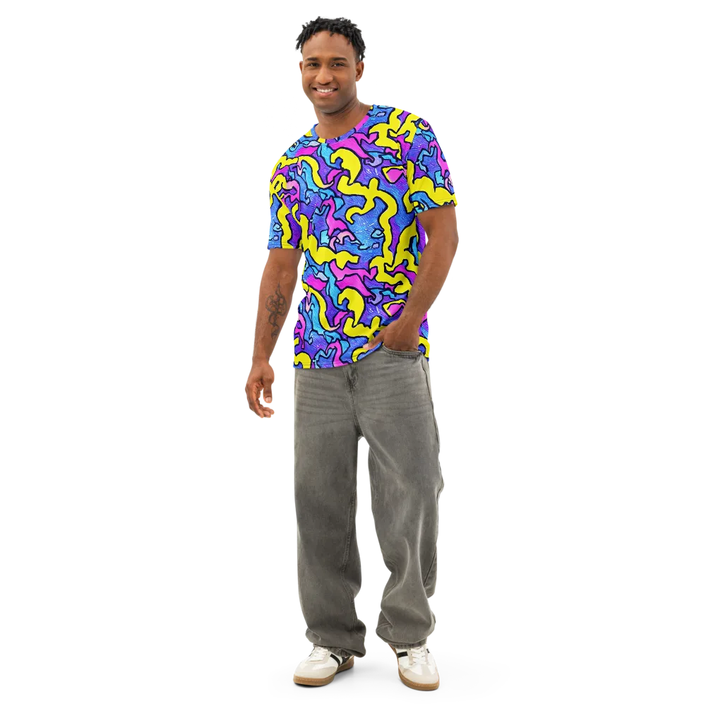 Kaleido Pulse on Men's Cotton Crew Neck T-Shirt — Front