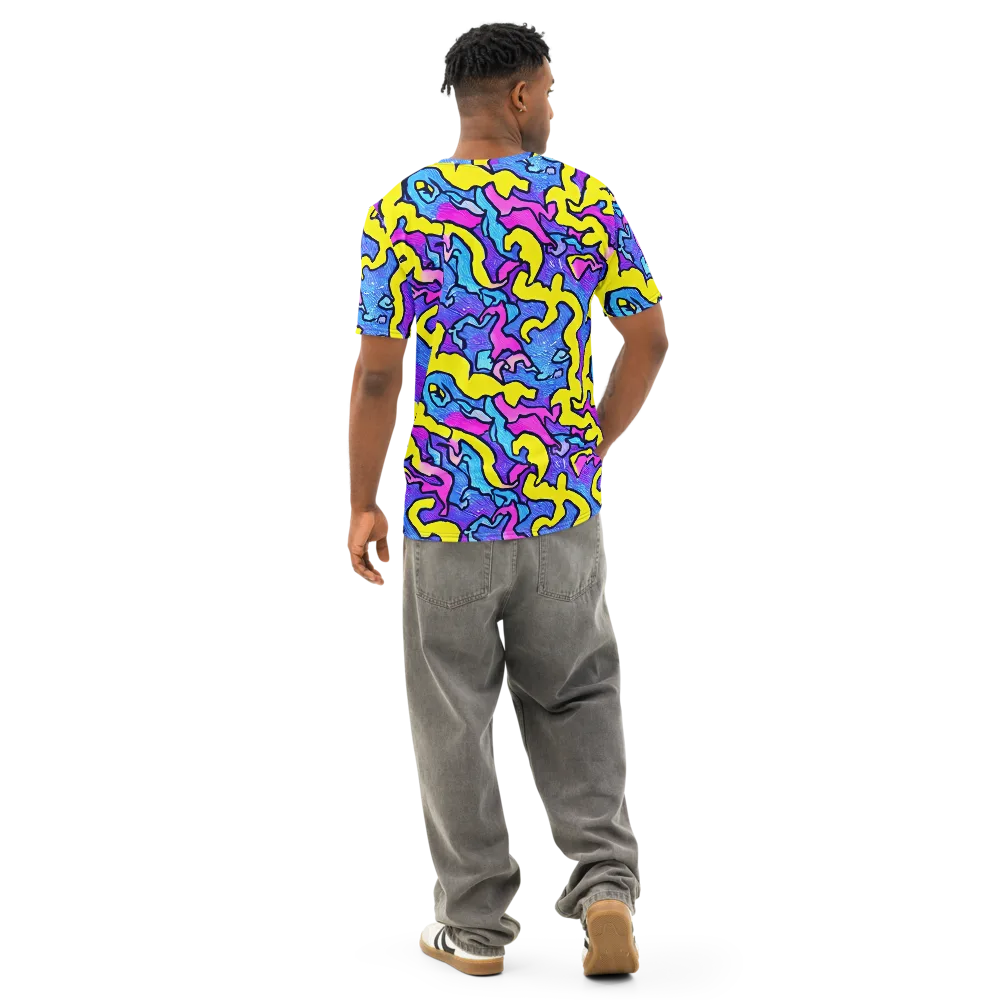 Kaleido Pulse on Men's Cotton Crew Neck T-Shirt — Back
