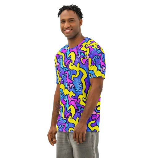 Kaleido Pulse on a Men's Cotton Crew Neck T-Shirt