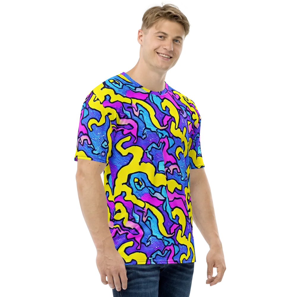 Kaleido Pulse on Men's Crew Neck T-Shirt — Right