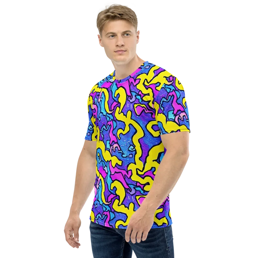 Kaleido Pulse on Men's Crew Neck T-Shirt — Left