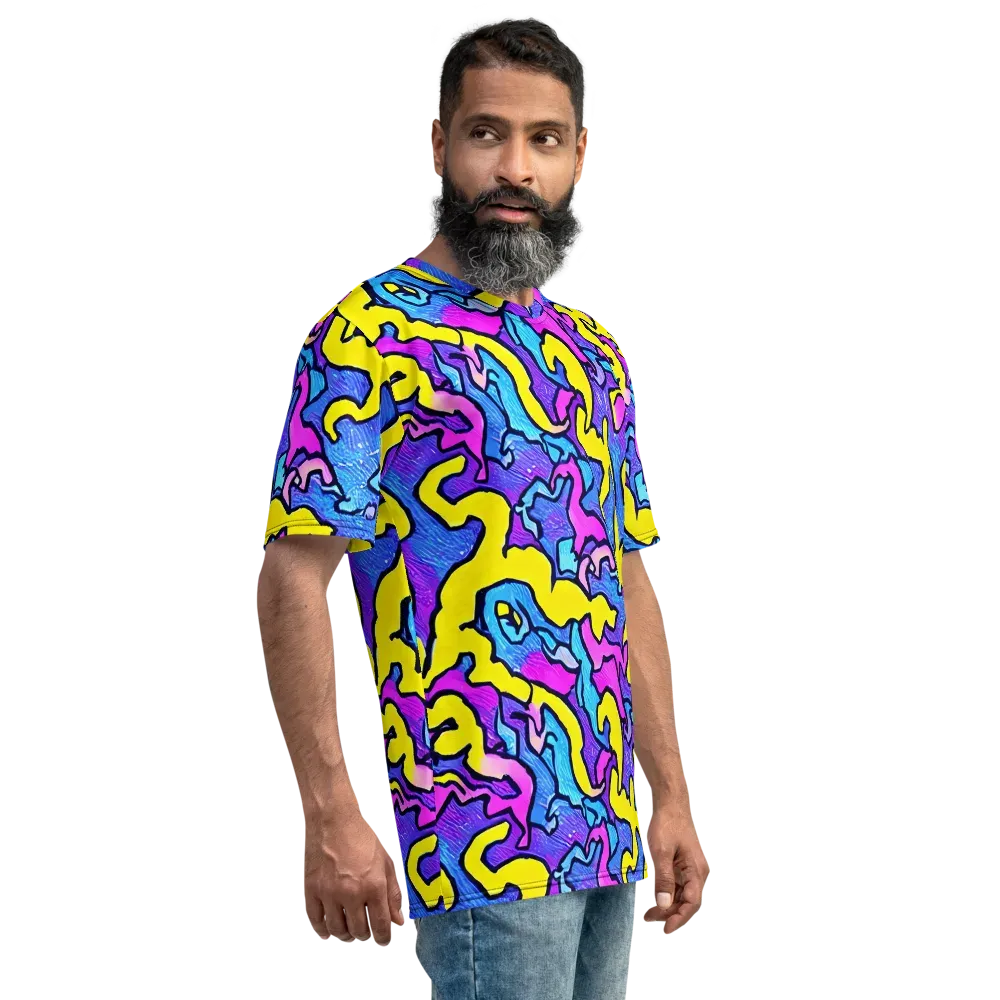 Kaleido Pulse on Men's Crew Neck T-Shirt — Right