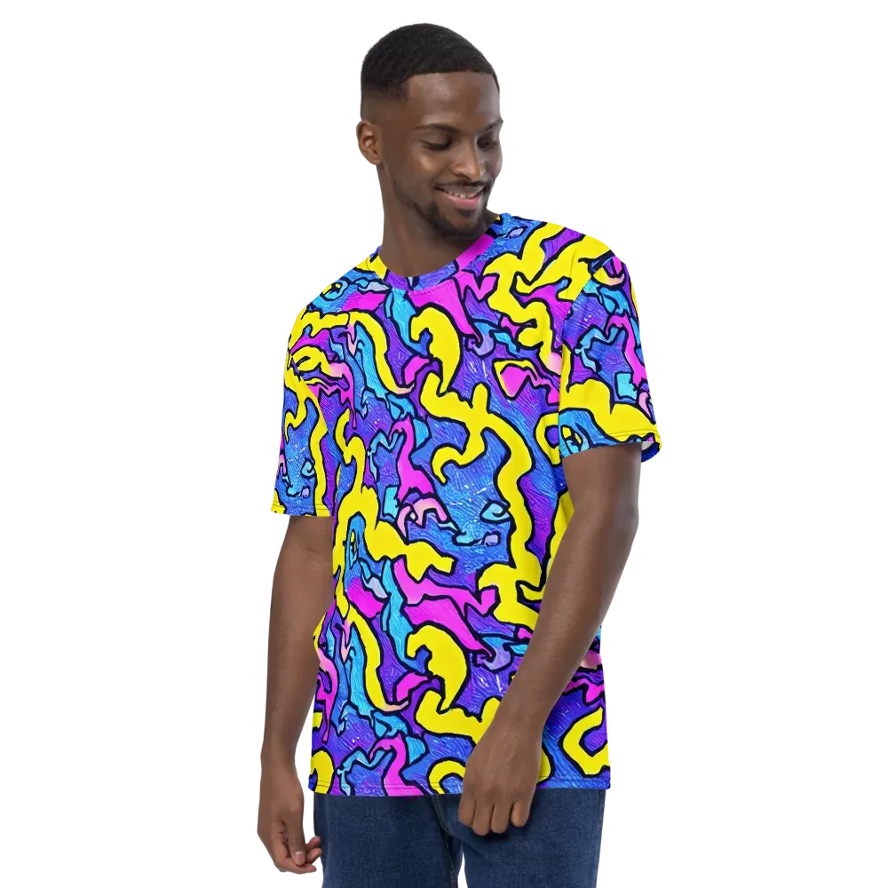 Kaleido Pulse on Men's Crew Neck T-Shirt — Left