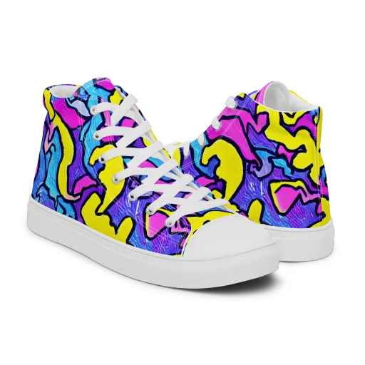 Kaleido Pulse on a Men's High Top Canvas Shoes
