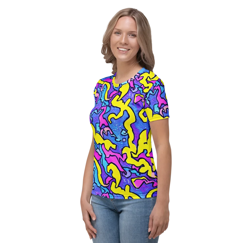 Kaleido Pulse on Women's Crew Neck T-Shirt — Left