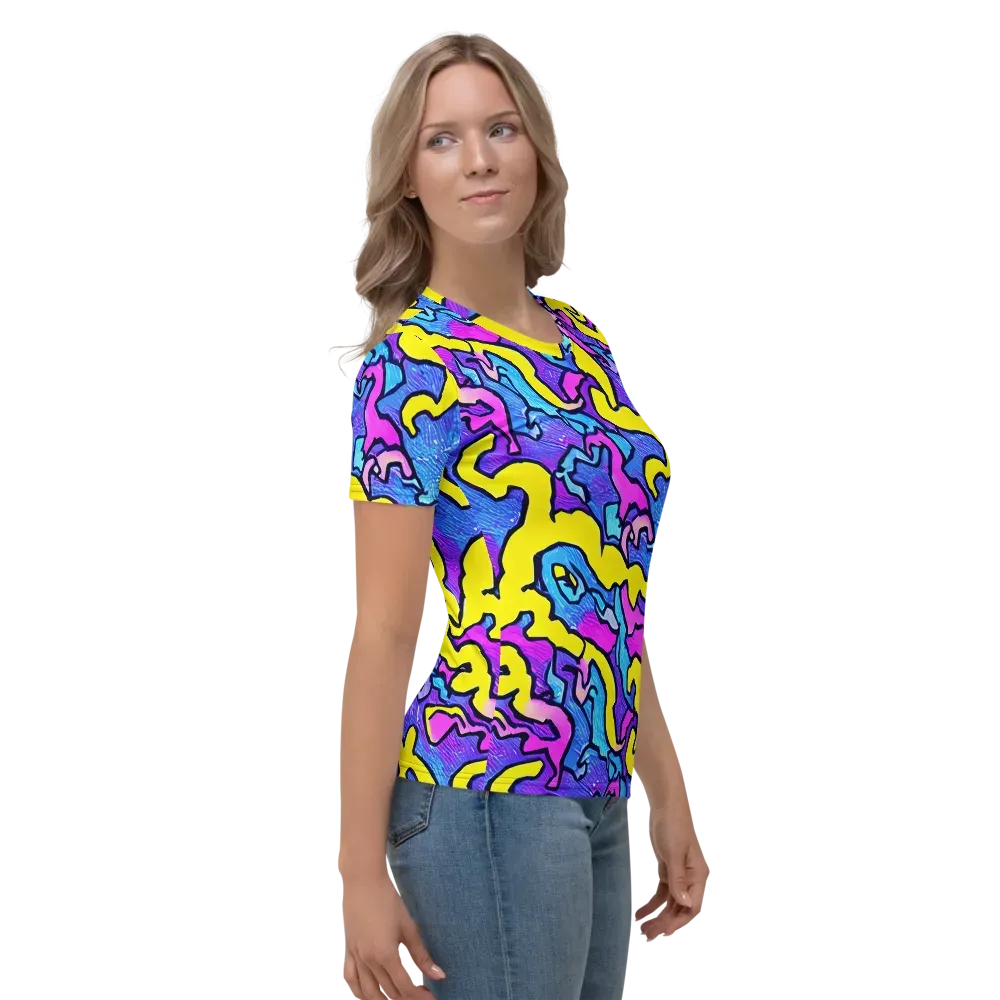 Kaleido Pulse on Women's Crew Neck T-Shirt — Right