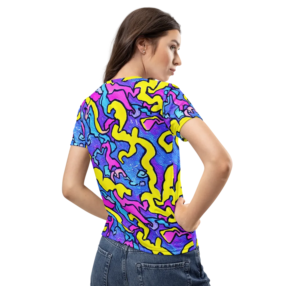 Kaleido Pulse on Women's Crew Neck T-Shirt — Back