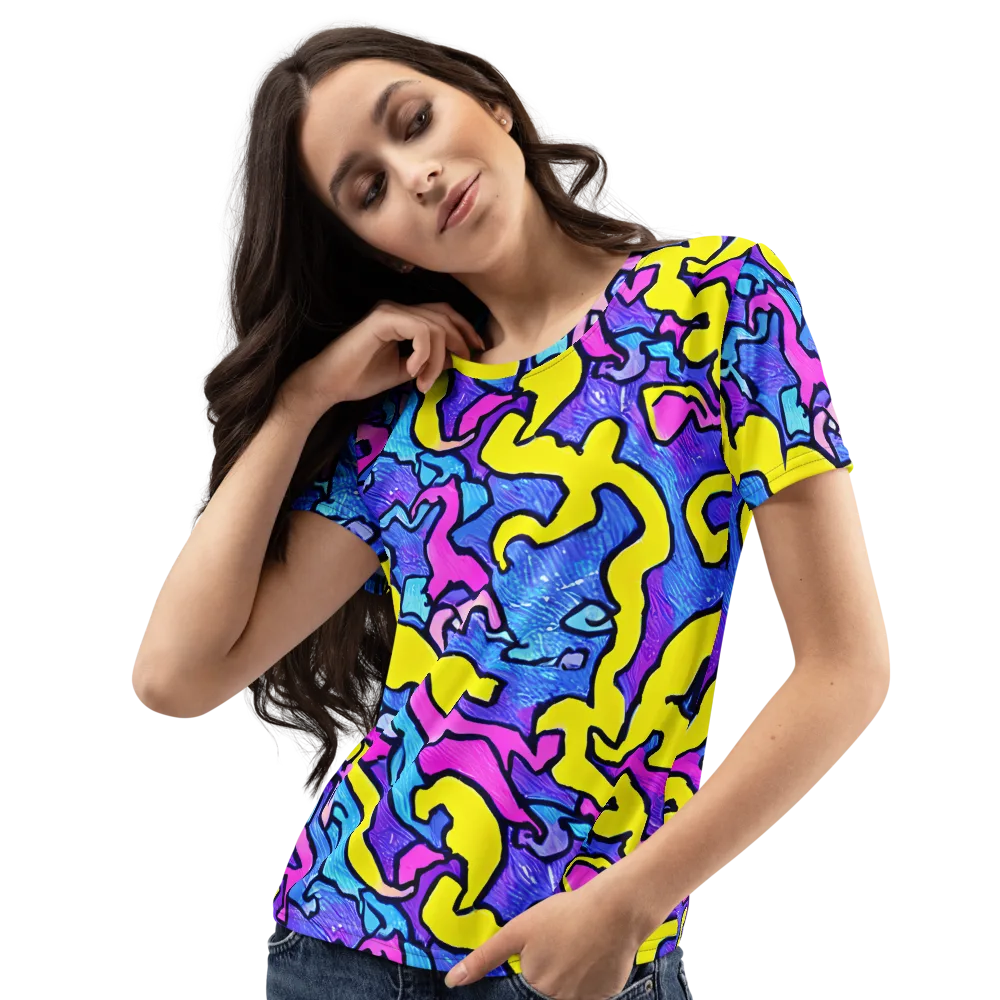 Kaleido Pulse on Women's Crew Neck T-Shirt — Left Front