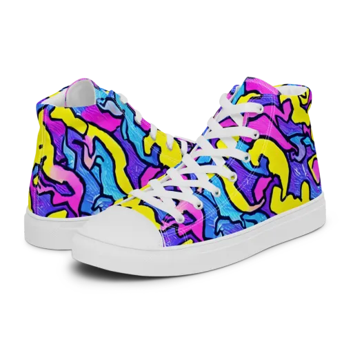 Kaleido Pulse on a Women's High Top Canvas Shoes