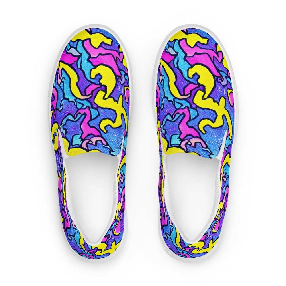 Kaleido Pulse on Men's Slip-On Canvas Shoes — Front